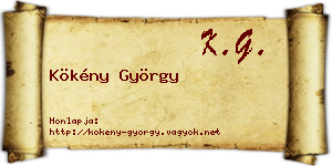 Kökény György névjegykártya